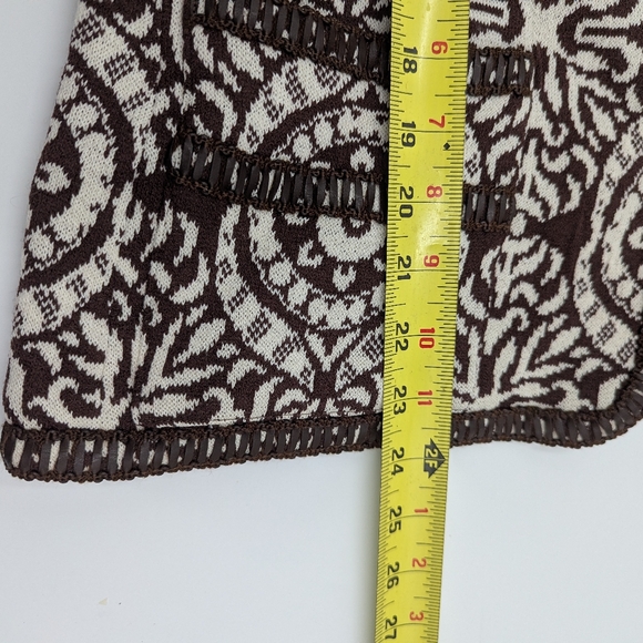 St John Collection Printed Knit Jacket Leather Trim Old Money Quiet Luxury 12 - Picture 6 of 12